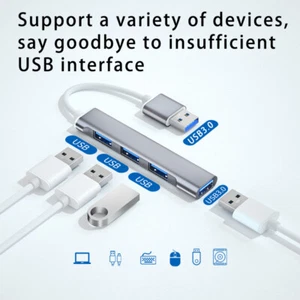 HUB USB 3.0 5Gbps 4 ports Multiprise Multi Chargeur Câble pour PC Laptop - Afbeelding 1 van 11