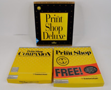 Lot of 3 Apple II IIe Broderbund Print Shop Boxes & Manuals ONLY! No Discs