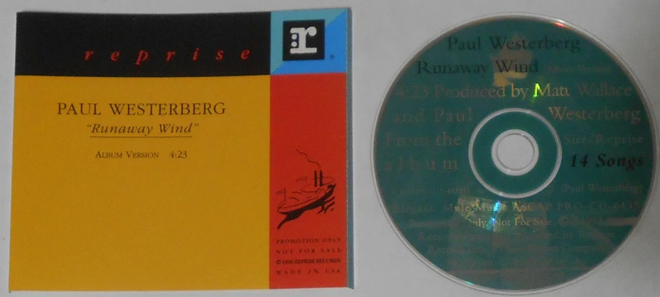 Paul Westerberg - Runaway Wind - 1993 U.S. promo cd - Image 1 of 1