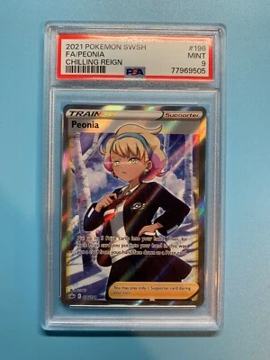 2021 Pokemon Swsh #196 PEONIA Chilling Reign PSA 9 - Image 1 of 2