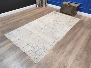 Muted Area Rug, Faded Rug, Pale Turkish Rug, Antique Rug, Wool Rug, 4 x 7.5 ft - Picture 1 of 10