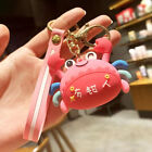 Cute pink silicone crab keychain decoration