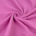 Double Gauze 100% Cotton Fabric Dressmaking Plain Lightweight Muslin, 64 Colors