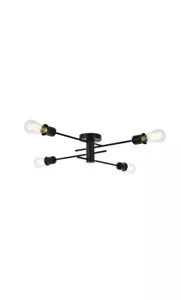 Elegant Lighting LD7050F26 Xavier 4 Light 26"W Semi-Flush Ceiling - Black - Picture 1 of 6