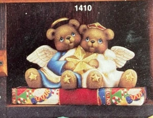 VINTAGE CLAY MAGIC CERAMIC MOLD #J1410 CUDDLE BEAR ANGELS - Picture 1 of 11