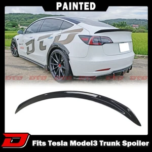 17-23 Fits Tesla Model 3 Sedan DTO Look Rear Trunk Boot Spoiler Painted Black - Bild 1 von 12