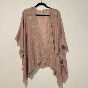 Natural LIfe Blush Pink Embroidered Kimono One Size - Picture 1 of 8