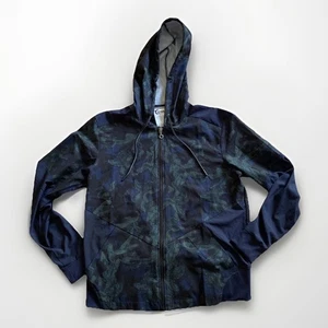 Zyia Active Lightweight Windbreaker Jacket Womens Size M Blue Zip Hood Vented - Picture 1 of 8