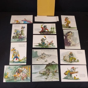 Vintage 1966 Disneyland Pirates of the Caribbean Complete 12 Postcard Set Disney - Picture 1 of 5