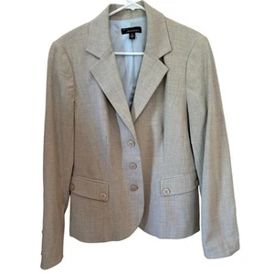 ATELIER Three Button Stylish Feminine NeutralColor Blazer Jacket Women’s 12 - Picture 1 of 7