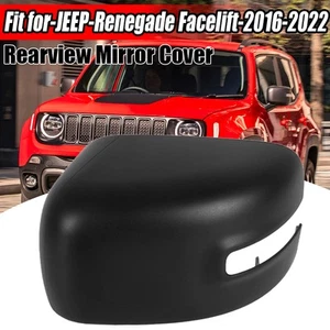 Black Left Driver Side Rearview Mirror Cap Cover Trim For 2016-23 Jeep Renegade - Foto 1 di 13
