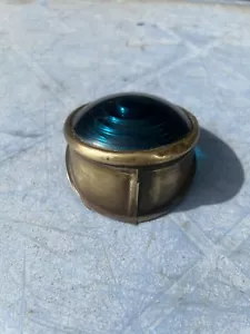 Lente de luz azul de vidrio para carro clásico antiguo en carcasa de latón - Imagen 1 de 5