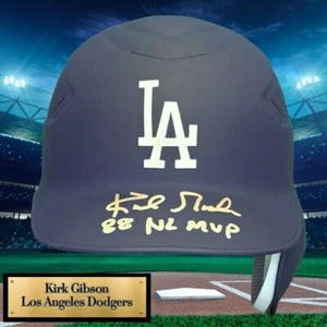 Kirk Gibson Autographed Signed on Field Los Angeles Dodgers MLB Helmet - Picture 1 of 10