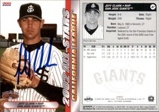 Jeff Clark Signed 2002 Choice California-Carolina League All-Stars #47 Card