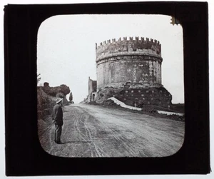 Original 1917 glass slide ITALY Tomb of Caecilia Metella, near Rome - Picture 1 of 2