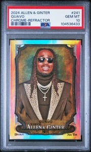 QUAVO 2024 TOPPS ALLEN & GINTER CROMO-RIFRATTORE #241 PSA 10 - Foto 1 di 2