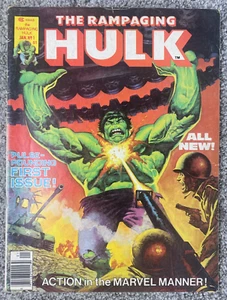 Marvel Rampaging Hulk #1 1977 Origin and 1st app retold 1st Magazine - Picture 1 of 2