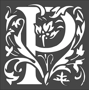 1- 5.5x5.5 inch Stencil, (VM-4) Letter Initial P (6mil)***** - Picture 1 of 2
