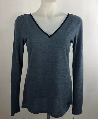 Josie Natori Womens sz Small Top Blue 7 Day a Week V Neck Long Sleeve Lounge PJ - Image 1 of 4