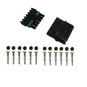 6 Pin Delphi Weather Pack Connector 18-20 AWG Terminals and Seals - Picture 1 of 1