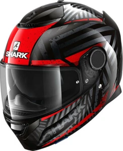 Shark Spartan Kobrak Full Face Motorcycle Fiber Helmet Black Red Size M Red Helmet - Picture 1 of 3