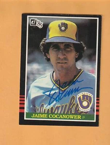 Jaime Cocanower Milwaukee Brewers AUTO Signed 1985 Donruss Baylor Bears 2V - Picture 1 of 2