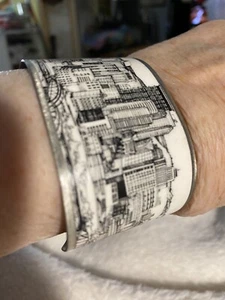 Kirsten Lowe-Rebel Wearable Art Print PewterCuff Bracelet - Picture 1 of 6