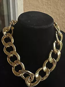 MICHAEL KORS Vintage Chunky Chain Link Toggle Necklace Gold Plated 20", 261.12 G - Picture 1 of 10