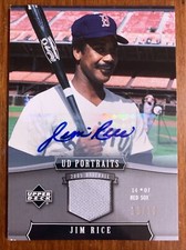 Jim RICE🔥2005 UD Upper Deck Portraits Silver AUTO Jersey Relic #16 10/10 HOFer