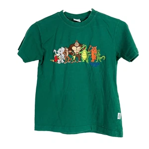 Vintage Rainforest Cafe Embroidered Animals Green Tee T-Shirt Kids Size 8 - Picture 1 of 6