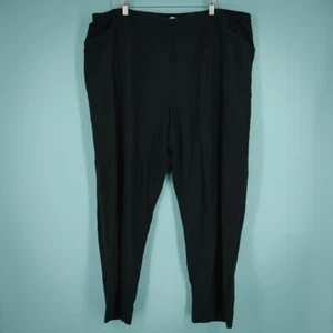 Soft Surroundings Plus Size 2X Black Gauze Pull On Stretch 100% Cotton Pants - Picture 1 of 6