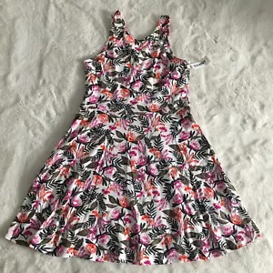 Old Navy Girl's Cotton Floral Tropical Summer Beach Dress Size L 10-12 NWT - Picture 1 of 5
