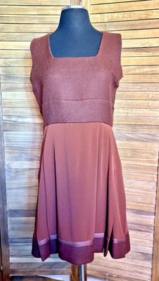 Винтажное медное плиссированное платье Prada сделано в Италии размер 46 дизайнерская шелковая смесь - Изображение 1 из 4