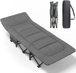 ATORPOK Camping Cot for Adults with Cushion and Pillow, Portable Folding Bed ... - Picture 1 of 12