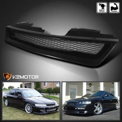 Fits 1994-1997 Honda Accord 2/4Dr Black Mesh Style Front Hood Grille ABS 1PC Foto 1 de 4