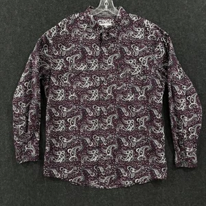 Cinch Pearl Snap Shirt Mens XXL Purple Paisley Western Modern Fit Western Pocket - Picture 1 of 8