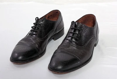 Bally Shoes Black Leather Brogues Vintage Styleflex Men's UK 10 Made in Italy - Image 1 of 4