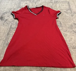 TOMMY HILFIGER Cotton Stretch T-Shirt Dress Red Women's Sz XL X-Large - Picture 1 of 5