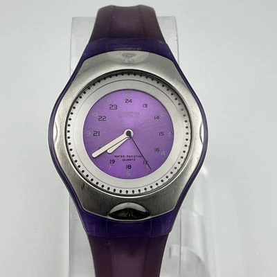 Престиж медицинские часы женщин 35 мм чехол пластиковый фиолетовый группы - новый аккумулятор - Изображение 1 из 4