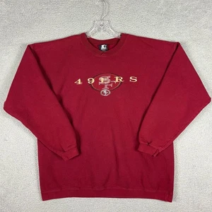 Vtg Starter San Francisco 49ers Sweatshirt Men’s 2XL Red Embroidered USA 90s - Picture 1 of 10