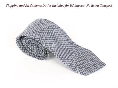 Gravata masculina cinza SUITSUPPLY ~150 x 8 clássica mistura de lã paisley pontiaguda - Imagem 1 de 4