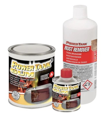 POWER TANK GUM KIT MEDIO PER TRATTAMENTO RIPARA SERBATOIO DA MOTO ARRUGGINITO