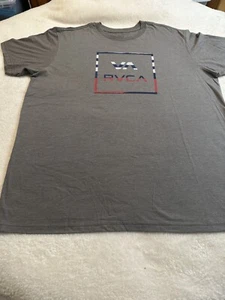 Men's RVCA T-Shirt Size XL GRAY - Square RVCA Graphic - Picture 1 of 12