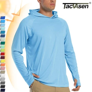 UPF50+ T-shirt uomo manica lunga protezione sole/UV pelle felpa pesca outdoor - Foto 1 di 54