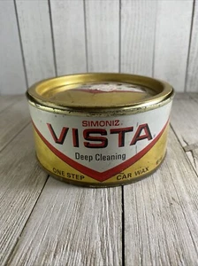 Vintage VISTA Simoniz Auto Reiniger Wachs Blechdose Garage Gas Öl USA - Bild 1 von 5