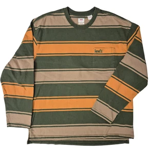 Levi's Vintage Herren S Oversized Pullover gestreift Rundhals Langarm Tasche - Bild 1 von 12