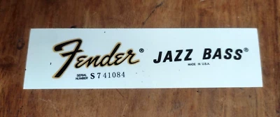 FENDER jazz bass 1976 HEADSTOCK / LOGO TETE DE BASSE FENDER jazz bass 1976