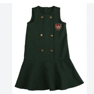 Belati Forest Green Jersey Dress Academia Preppy Sleeveless Girls Size 14 Jumper - Picture 1 of 6