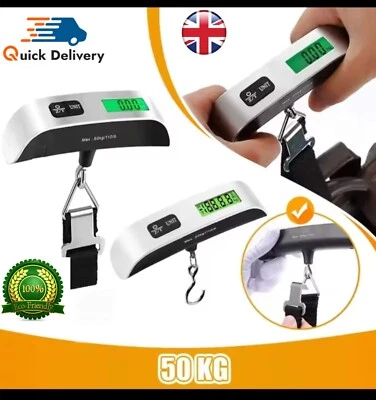 Báscula de peso digital portátil para equipaje de 50 kg/110 lb pantalla LCD  Foto 1 de 4
