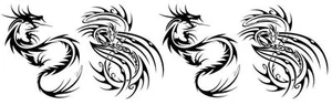 4 TATUAGGI TEMPORANEI TATTOO DRAGHI DRAGON DRAGO TRIBAL - Picture 1 of 1